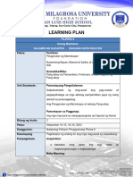 Learning Plan - Filipino 8-Aralin 2 - Unang Markahan