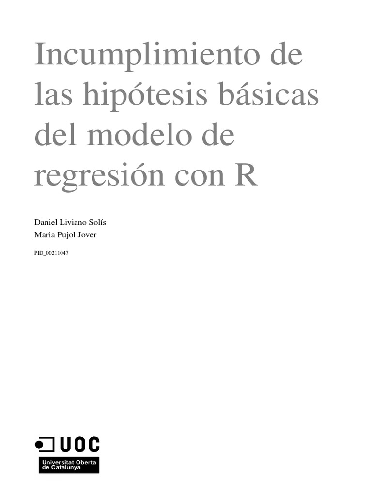 Tema 1 1 incumplimiento de hip tesis b sicas del modelo de regresi n