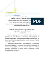 Abordări Epistemologice În Conceptudinea Fenomenului de Gândire.