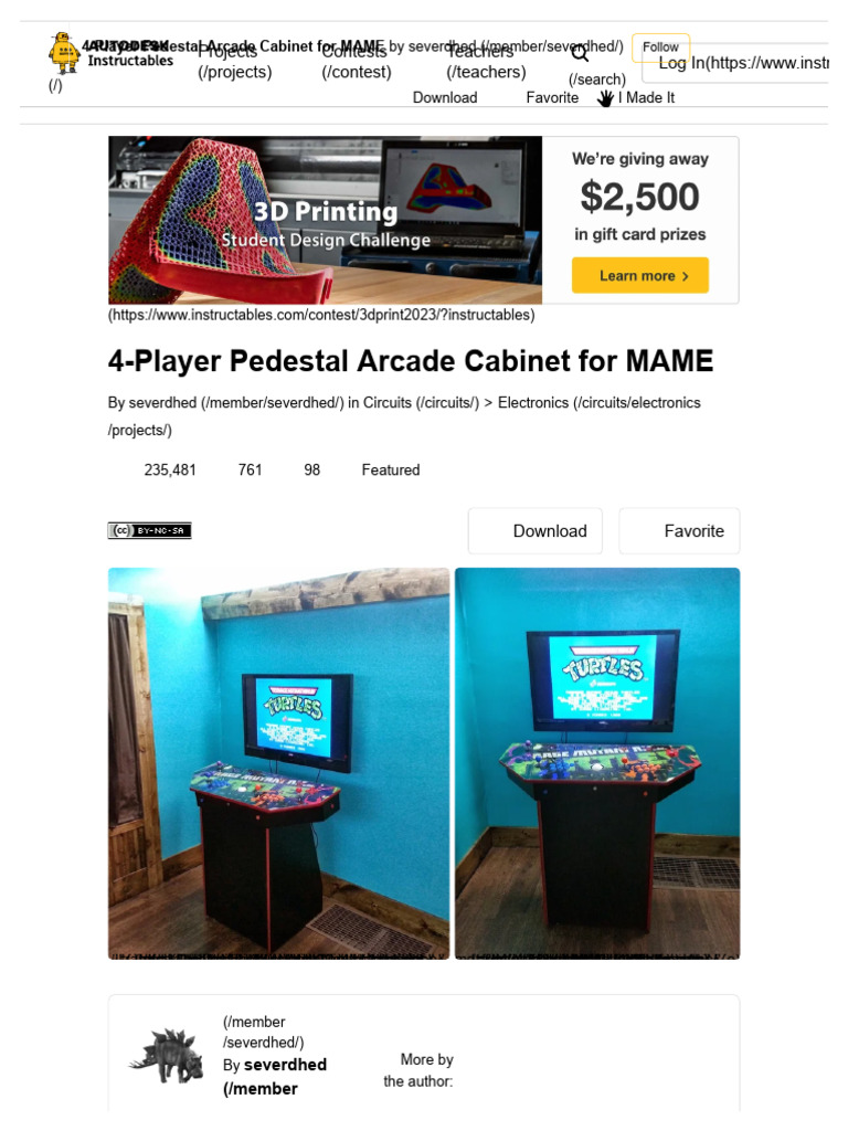 4-Player Arcade Pedestal Cabinet Guide | PDF | Woodworking ...