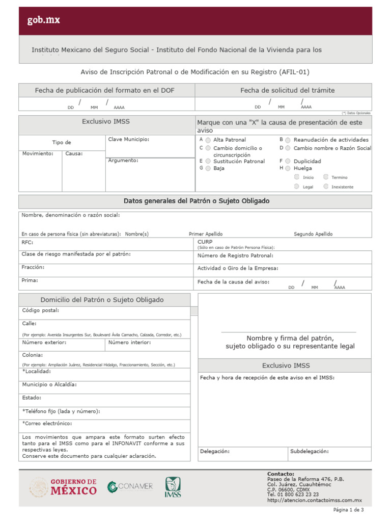 Alta Patronal IMSS: Formato y Proceso | PDF | Ciudad de México | Gobierno