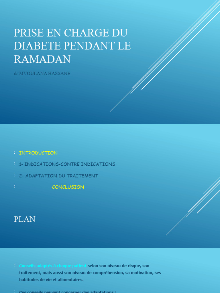 Prise en Charge Du Diabete Pendant Le Ramadan | PDF | Médecine clinique ...