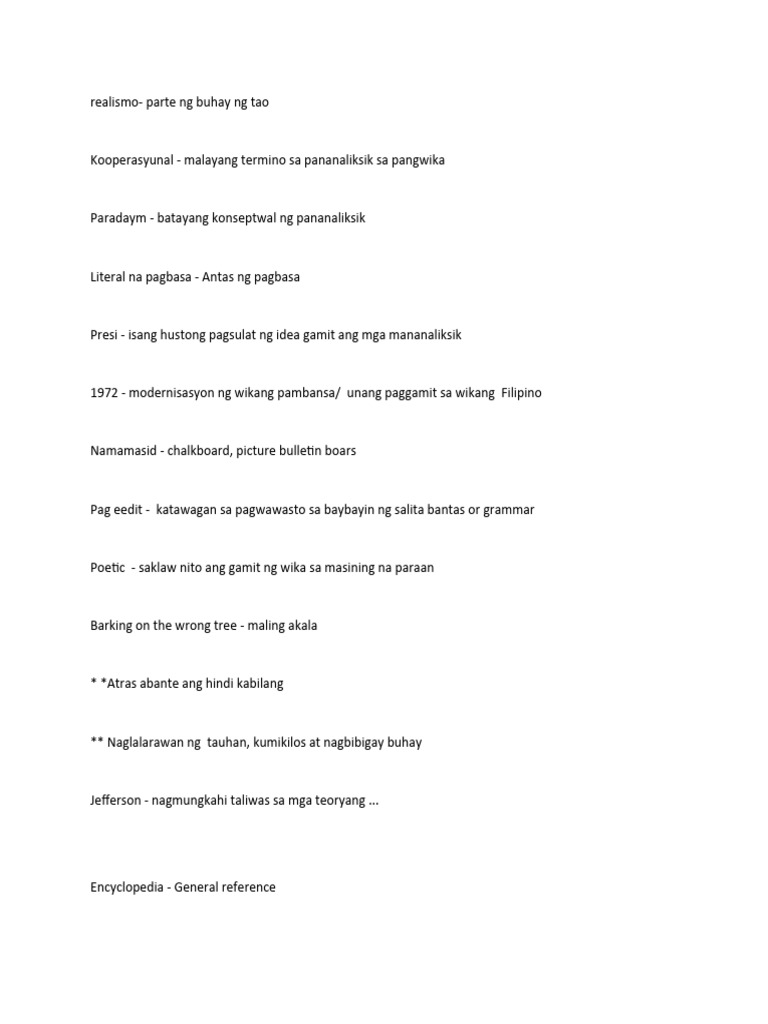 Filipino Reviewer | PDF