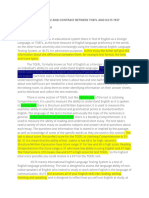 Compare and Contrast Between Toefl and Ielts Test