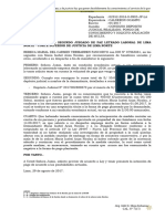 Exp 2552-2016 Consignacion de Depositos Judiciales Proceso Laboral Segundo Juzgado de Paz Lima Norte y Pongo en Conocimiento