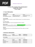 CS 1026A 650 Outline