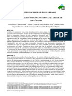 Diagnóstico Da Gestão de Águas Urbanas Da Cidade de Caraúbas-Rn