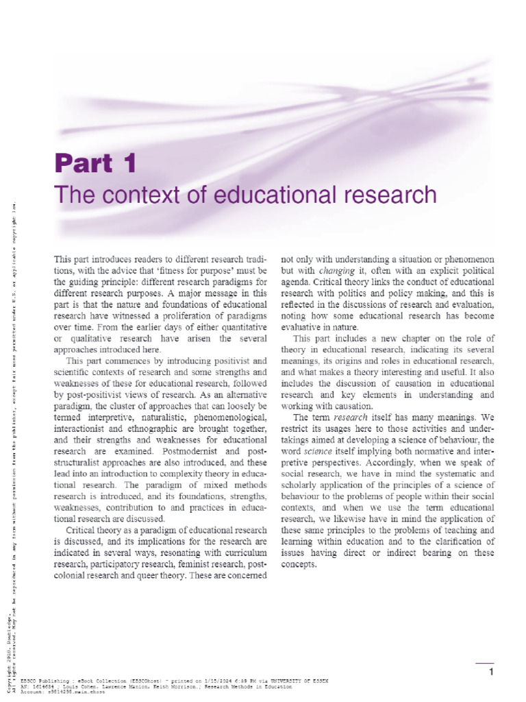 Research Methods in Education | PDF