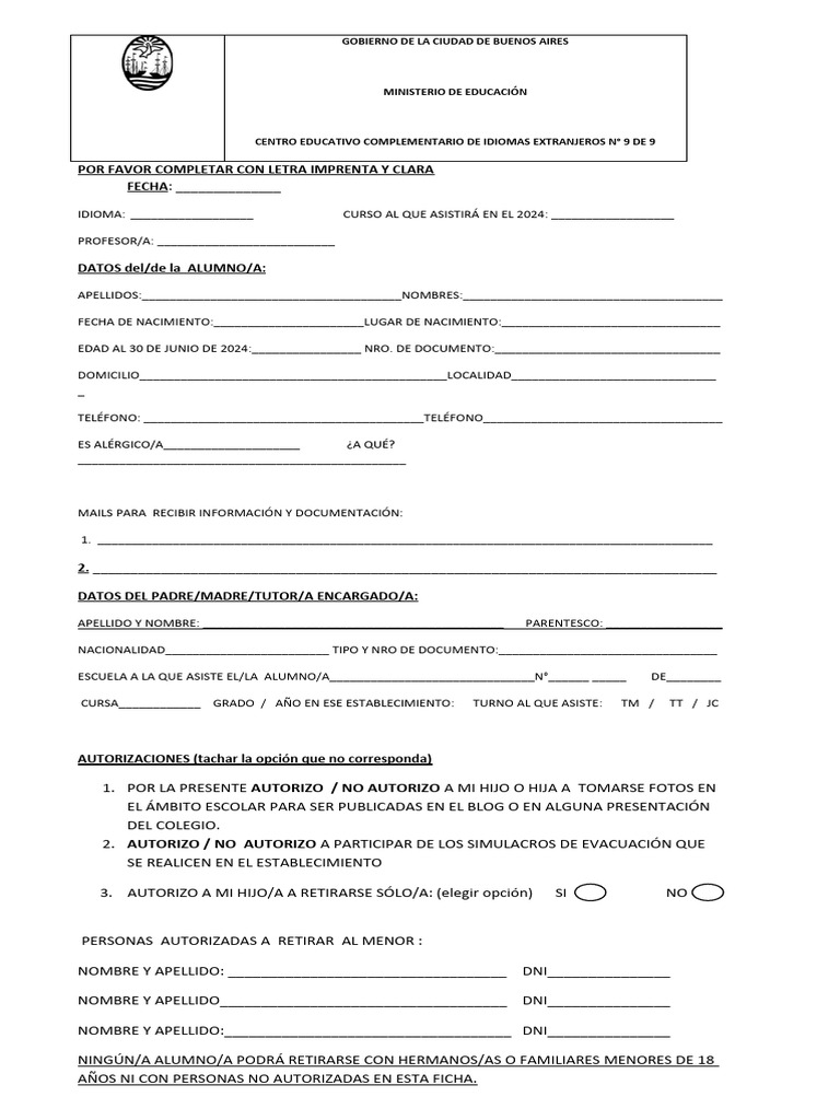 Inscripción al Centro de Idiomas 2024 | PDF | Crecimiento personal y ...