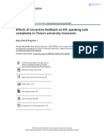 Effects of Corrective Feedback On EFL Speaking Task Complexity in China S University Classroom