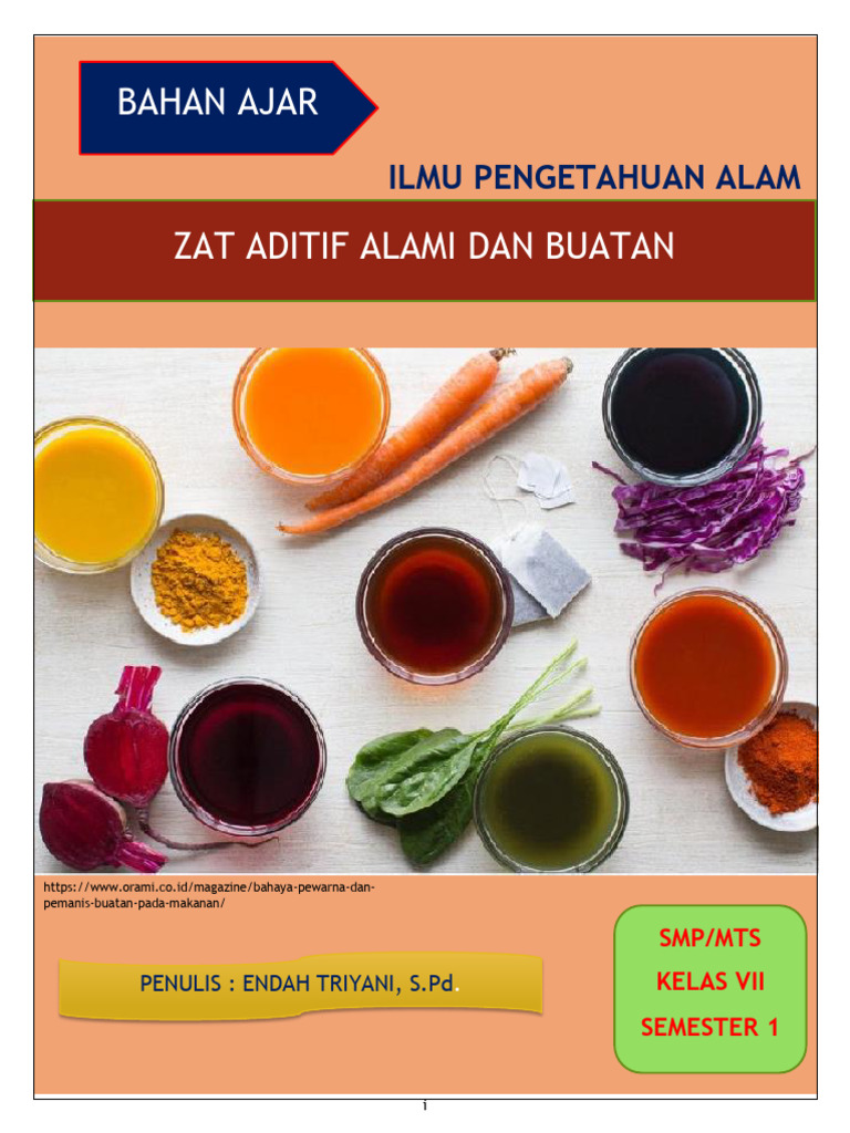 Bahan Ajar 2 KD Zat Aditif Dan Zat Adiktif - Endah Triyani | PDF ...
