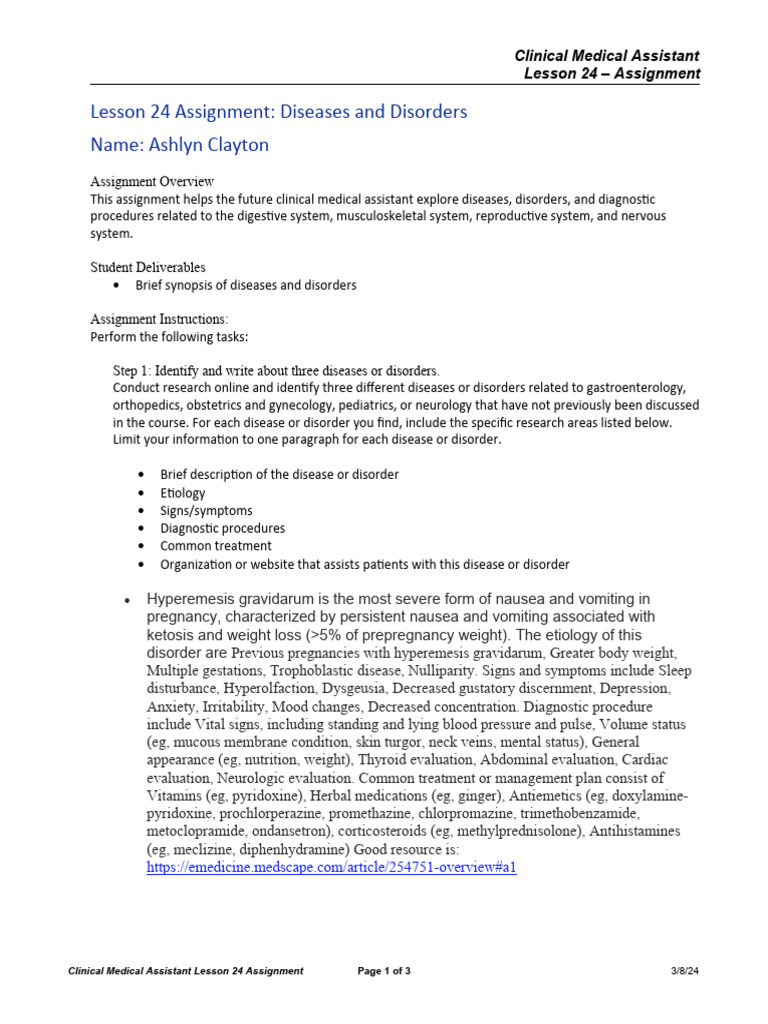 Diseases and Disorders in Clinical Medicine | PDF | Medical Specialties ...