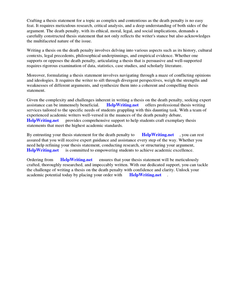 Thesis statement for the death penalty pdf