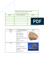Properties of Minerals Activity