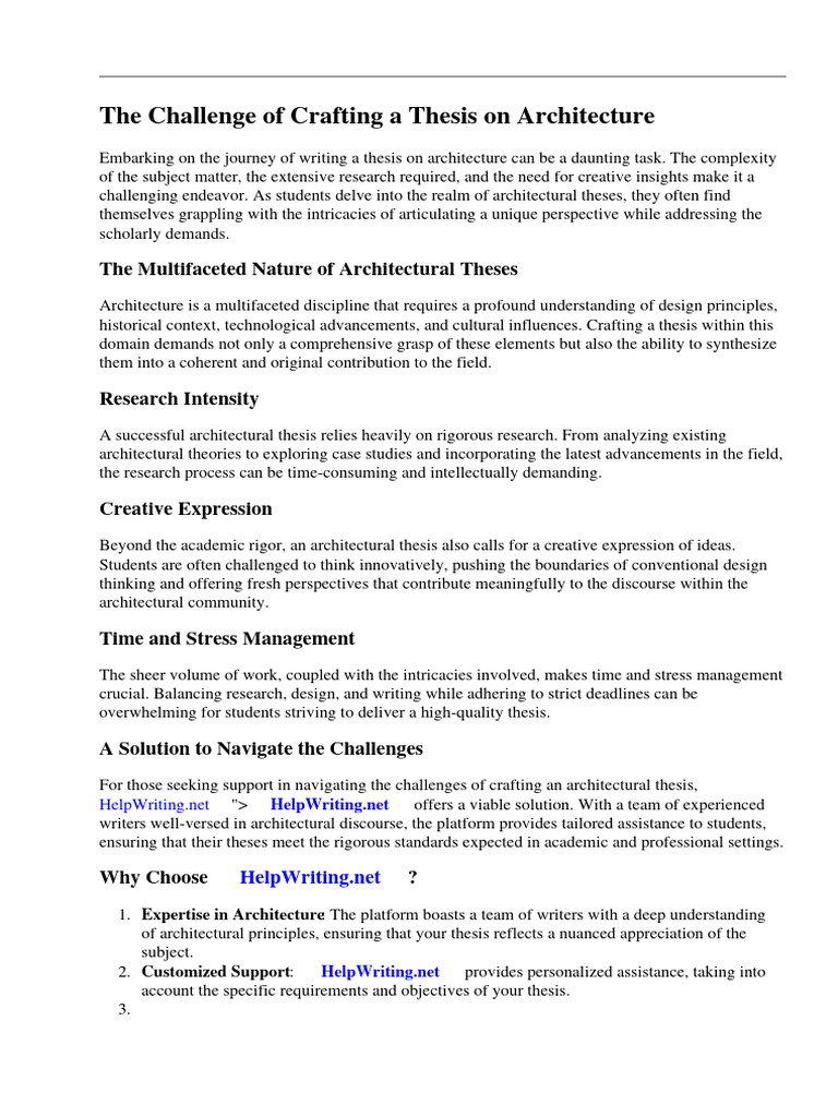 Best Thesis Topics Architecture Download Free PDF Thesis Architect