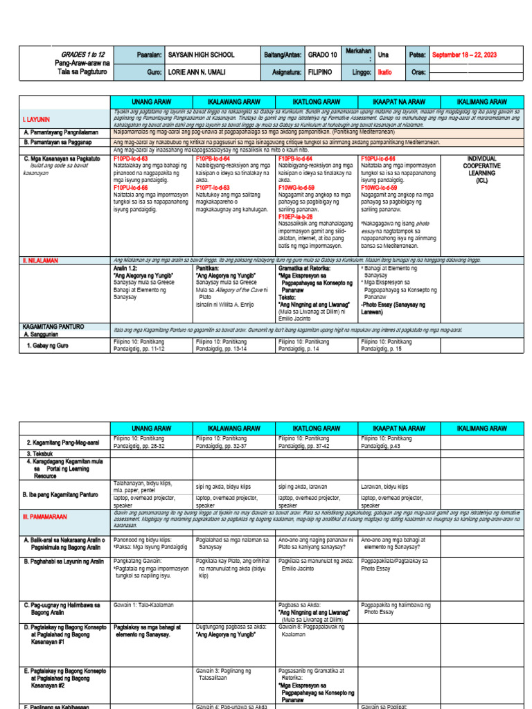 Filipino 10 Q1w4 Dll Pdf