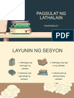 Pagsulat NG Lathalain Division Training 2022 2