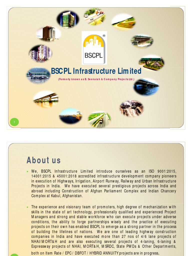 BSCPL Infrastructure: Company Overview | PDF