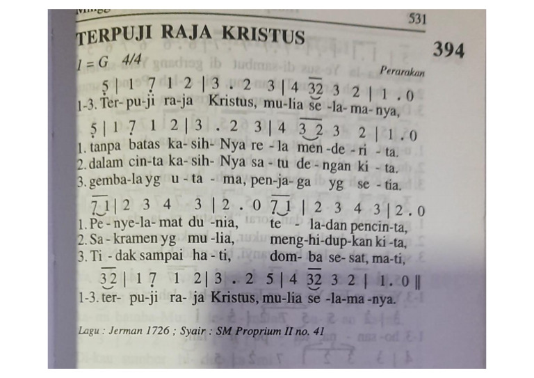 MB 394 Terpuji Raja Kristus | PDF