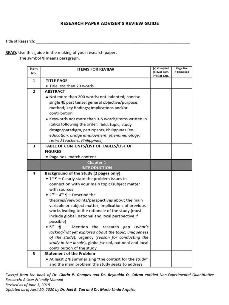 Research Paper Review Guide | PDF | Data | Citation