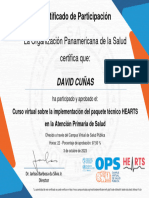 Curso Virtual Sobre La Implementación Del Paquete Técnico HEARTS en La Atención Primaria de Salud-Certificado Del Curso (Tipo A) 2519473