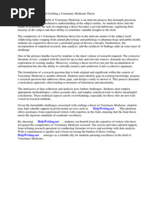 Thesis Veterinary Medicine PDF