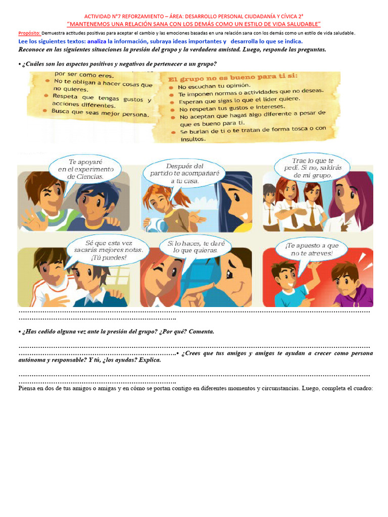 Activ de Aprendizaje #7 | PDF | Relaciones personales, crianza y ...