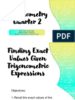 Trigonometry - Q2 - Finding Exact Values Given Trigonometric Expressions - For Students