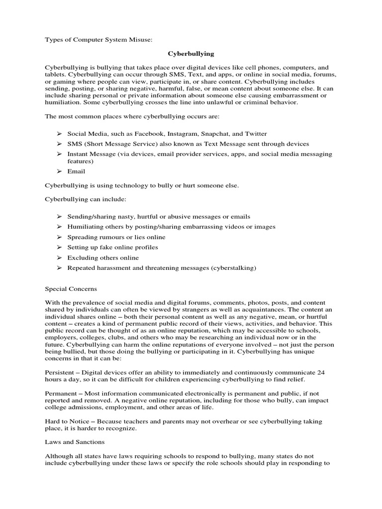 Examples Of Computer Misuse