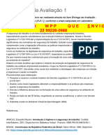 Enunciado Da Avaliação 1 - Legislação Aplicada A Segurança No Trabalho (E308007)