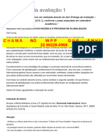 Enunciado Da Avaliação 1 - Economia Internacional e Comércio Exterior (IL60049)