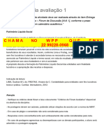 Enunciado Da Avaliação 1 - Contabilidade de Instituições Específicas (IL60035)