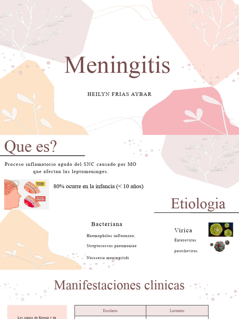 Signos y Tratamiento de Meningitis | PDF