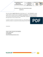 Carta o Certificado de Satisfaccion