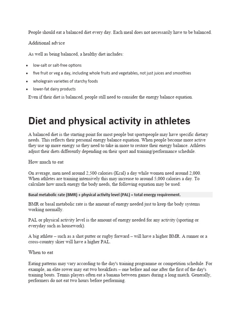 A Balanced Diet PDF | PDF