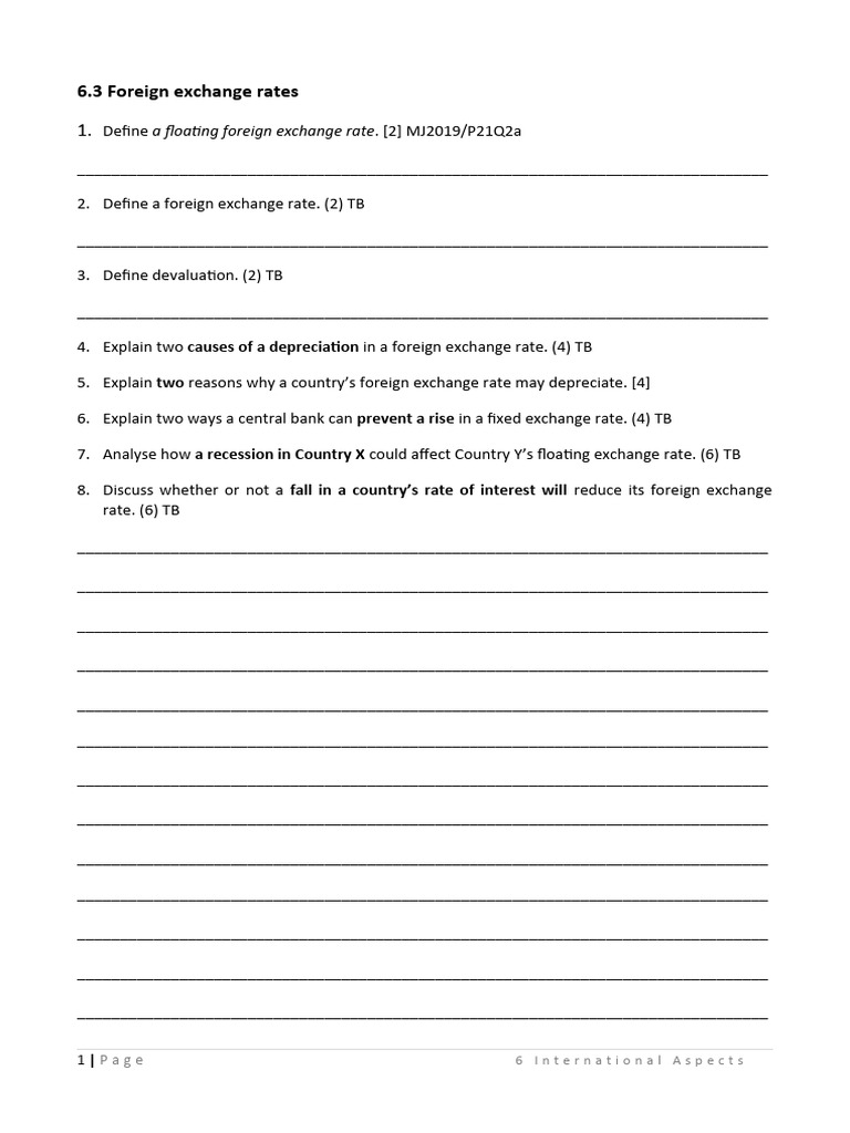 Understanding Foreign Exchange Rates | PDF | Exchange Rate | Floating ...