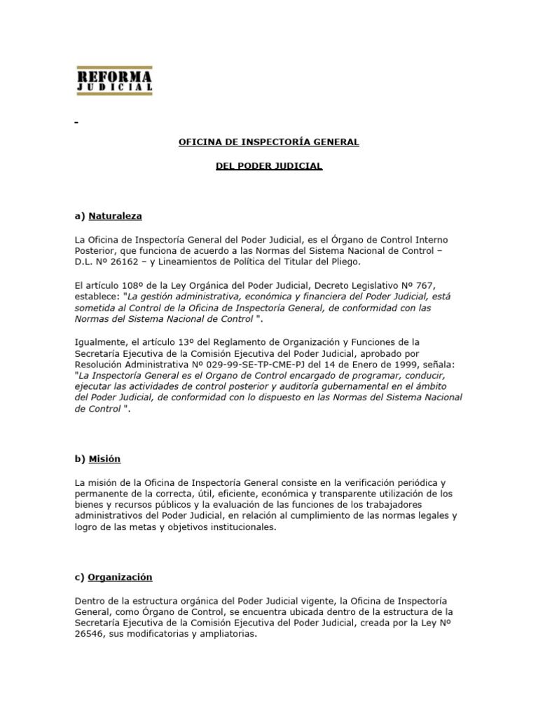 Funciones de la Oficina de Inspectoría General | PDF | Auditoría