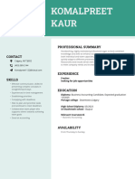 Komalpreet Kaur Resume