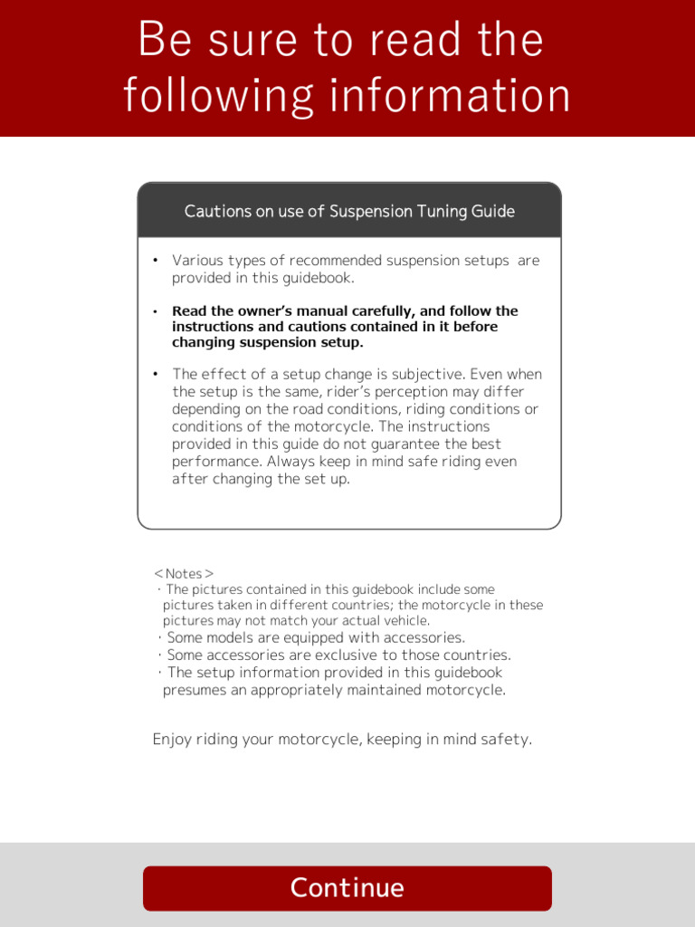 CRF1100L Africa Twin Suspension Tuning Guide PDF