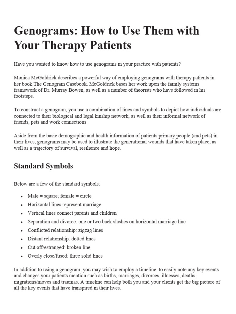 Using Genograms in Therapy Practice | PDF