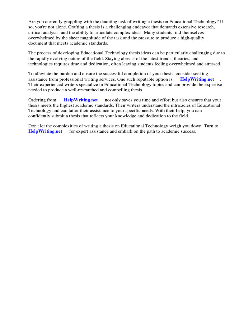 EDUCATIONAL TECHNOLOGY THESIS TOPICS intelligence overview