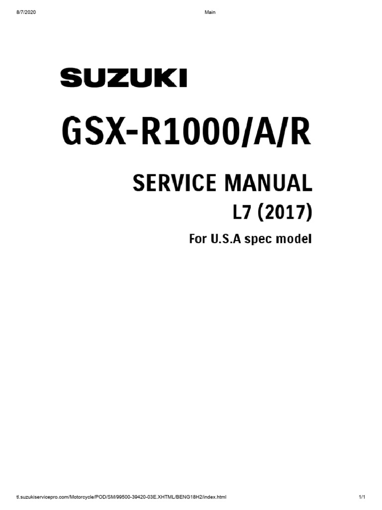 Gsx-r1000 - A - R (l7) Service Manual | PDF | Business | Computers