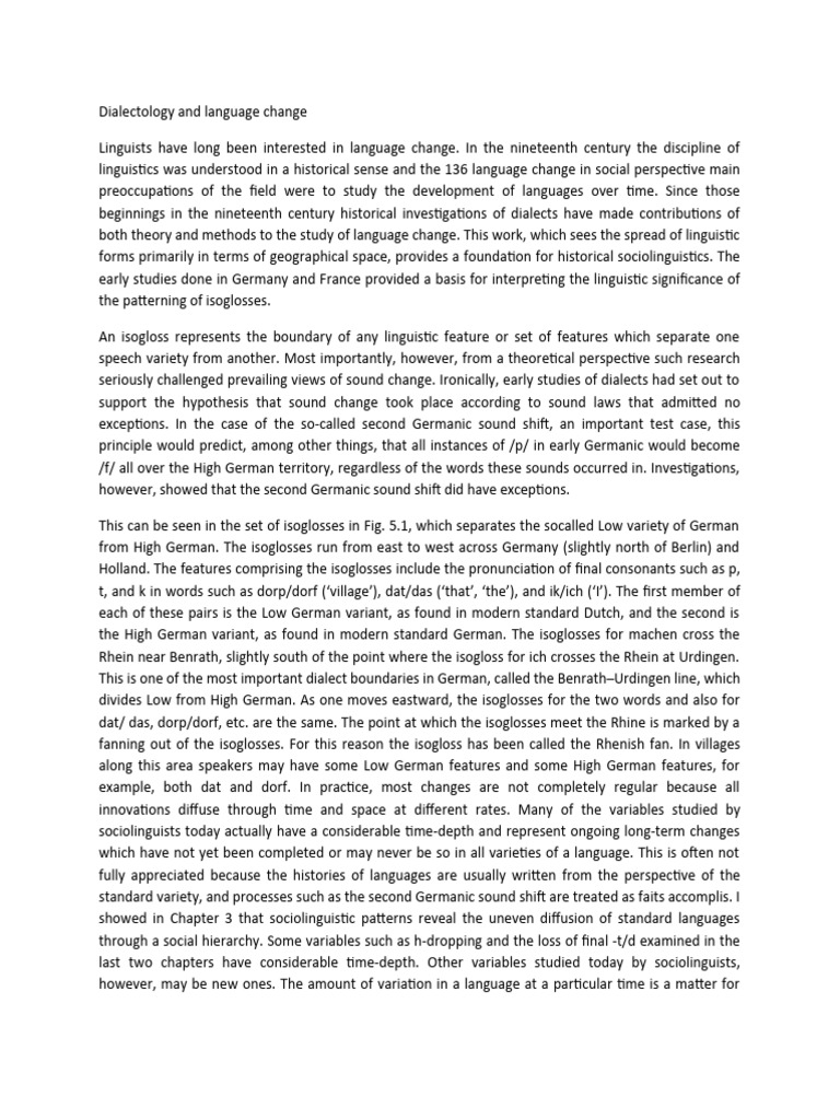 Dialectology and language change pdf