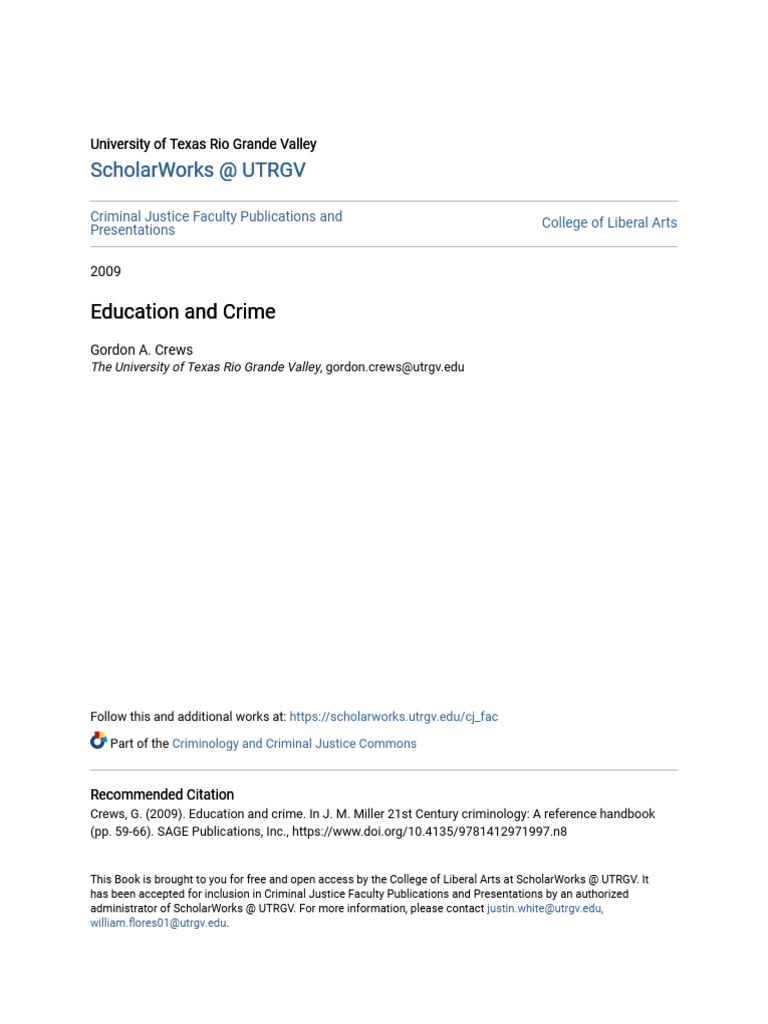 Education And Crime Pdf