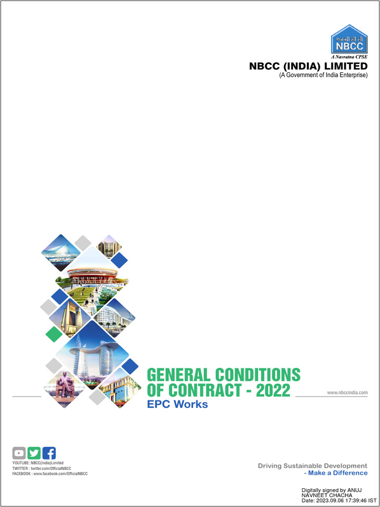 NBCC India EPC Contract Guidelines 2022 | PDF | Joint Venture | Economies