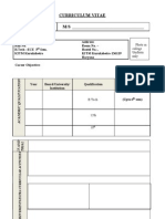 Standard CV Format