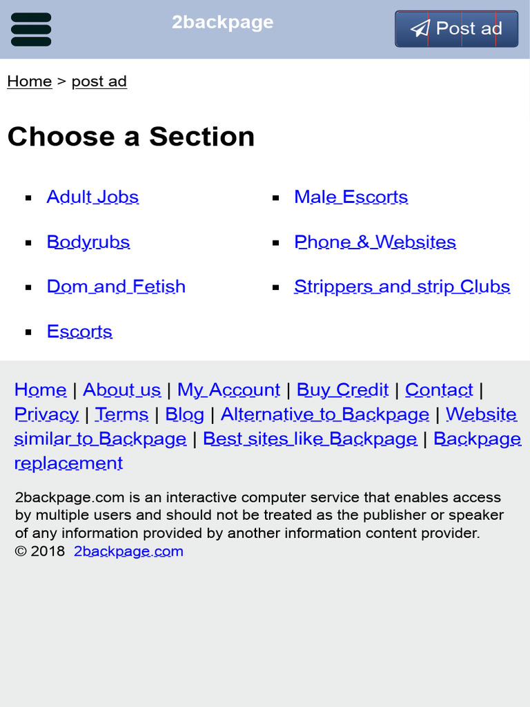 2Backpage: Post Adult Ads Online | PDF | Business | Law