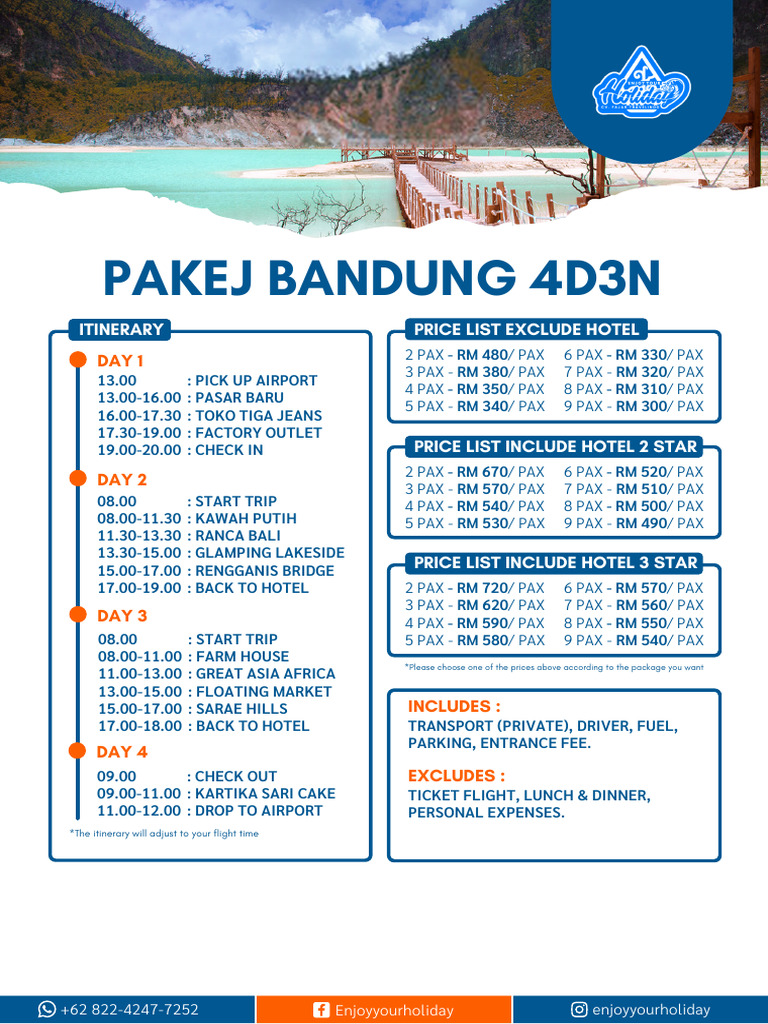 Itinerary liburan 5 hari 4 malam di Bandung lengkap dengan pilihan hotel murah tapi nyaman