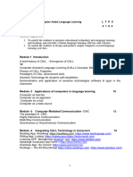 ENCX 36 Computer Aided Language Learning - Old Syllabus