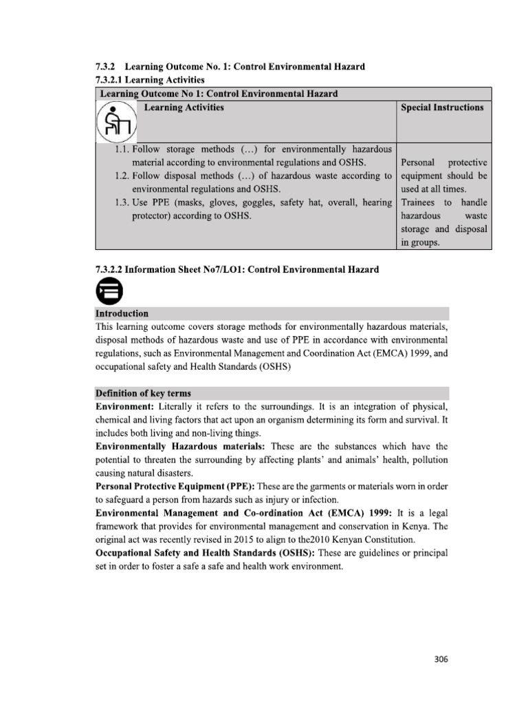 Control Environmental Hazard LECTURE NOTES | PDF
